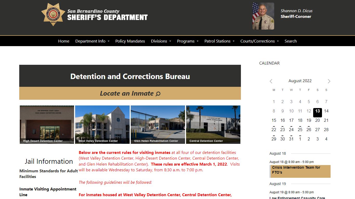 Corrections – San Bernardino County Sheriff's Department